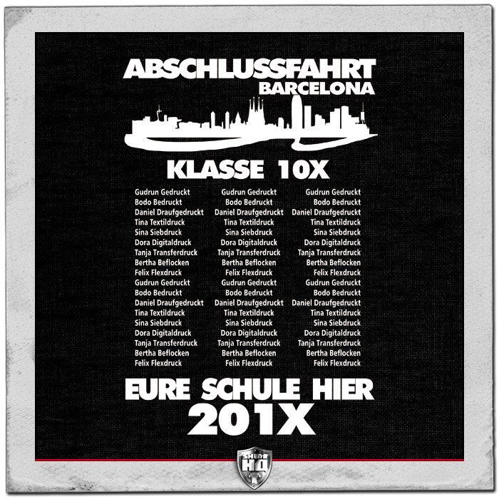Abschluss Fahrt Shirt Barcelona