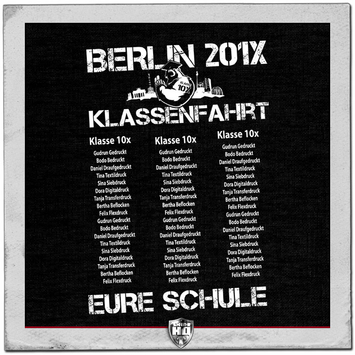 Abschlussfahrt T-Shirt Berlin